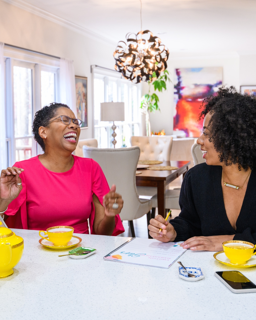 dr jennifer and morgan collaborating on new material